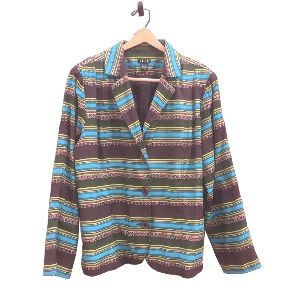 ELCC Vintage Jacket Blazer Plus Size 2X XXL Ethnic Central American Mexican